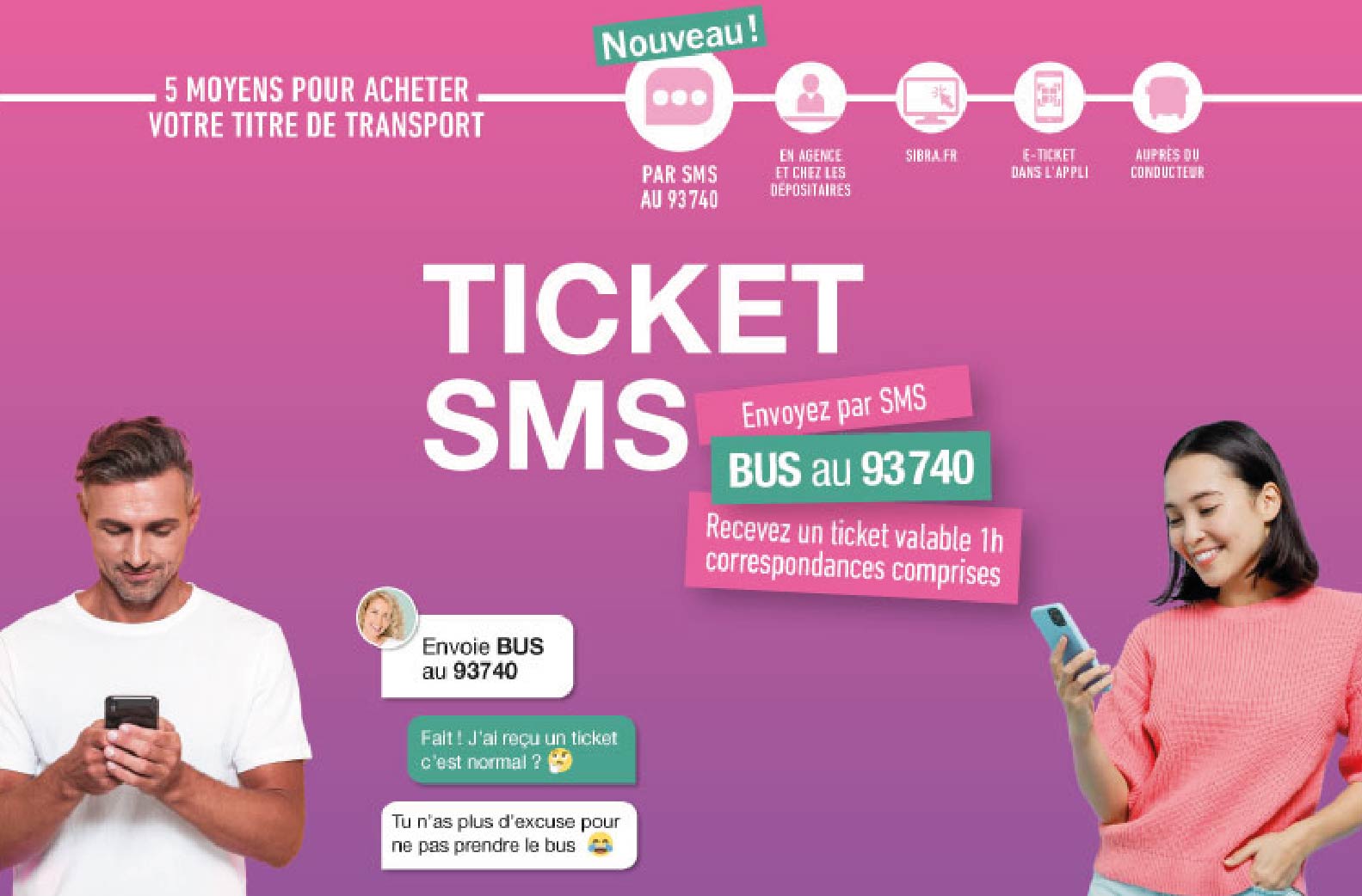 Testez le ticket par SMS ! SIBRA