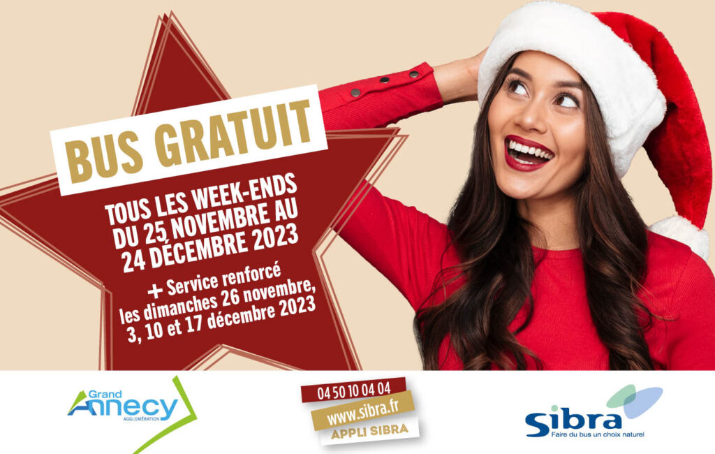 Bandeau Mobile - Bus Gratuit Week-Ends Noël 2023