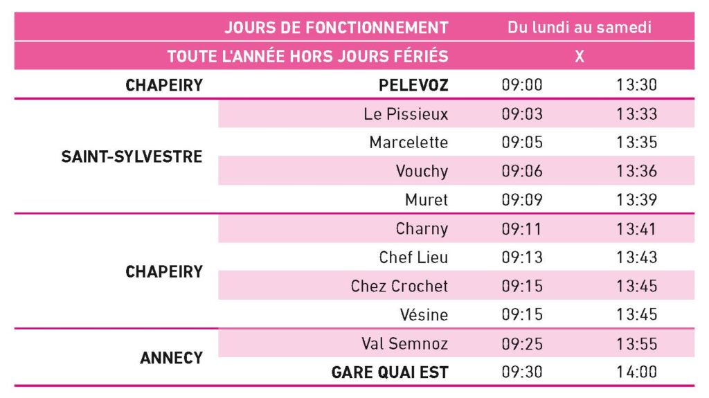 Horaires Aller Proxibus 1