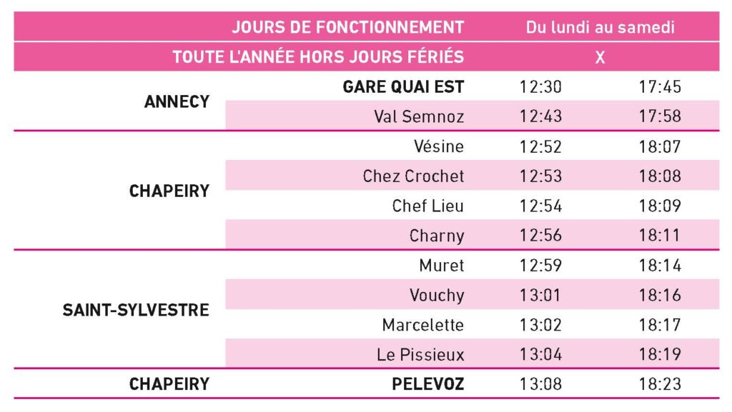 Horaires Retour Proxibus 1