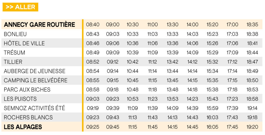 Horaires Aller Ligne S4 - Mobil'Été 2024