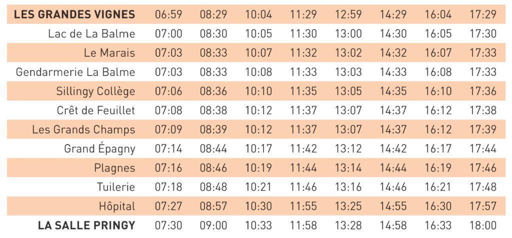 Ligne 30 Horaires Aller - Samedi Septembre 2025