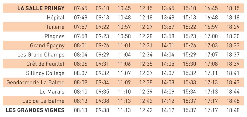 Ligne 30 Horaires Retour - Samedi Septembre 2025