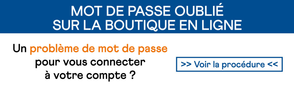 Boutique en ligne mot de passe oublié
