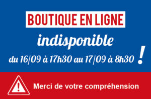 Boutique en ligne désactivée sept 2025