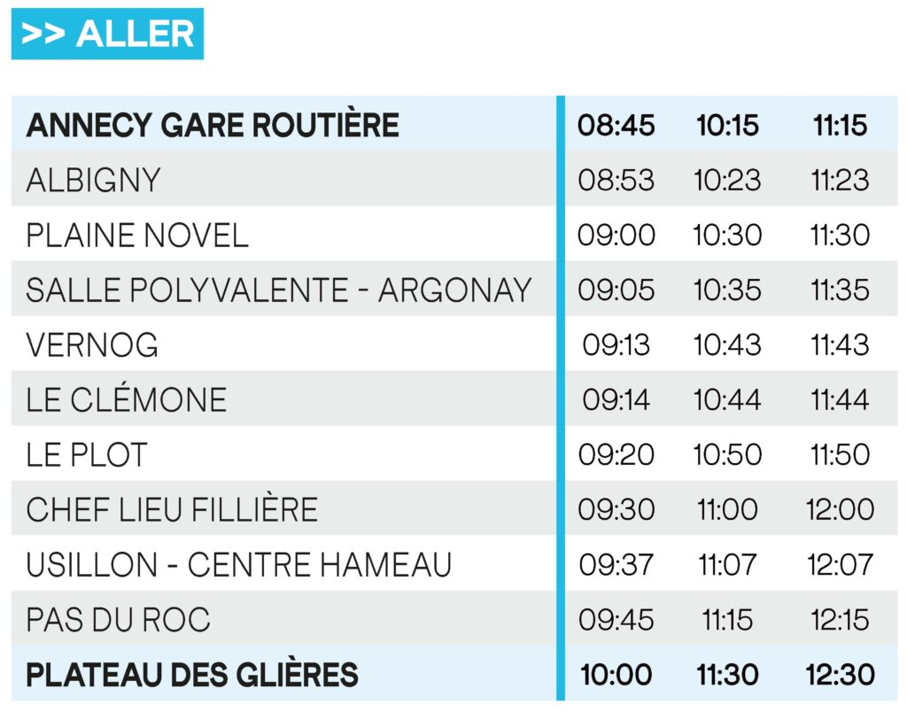 Ligne G1 - Horaires Aller - Mobil'Hiver 2025/2026