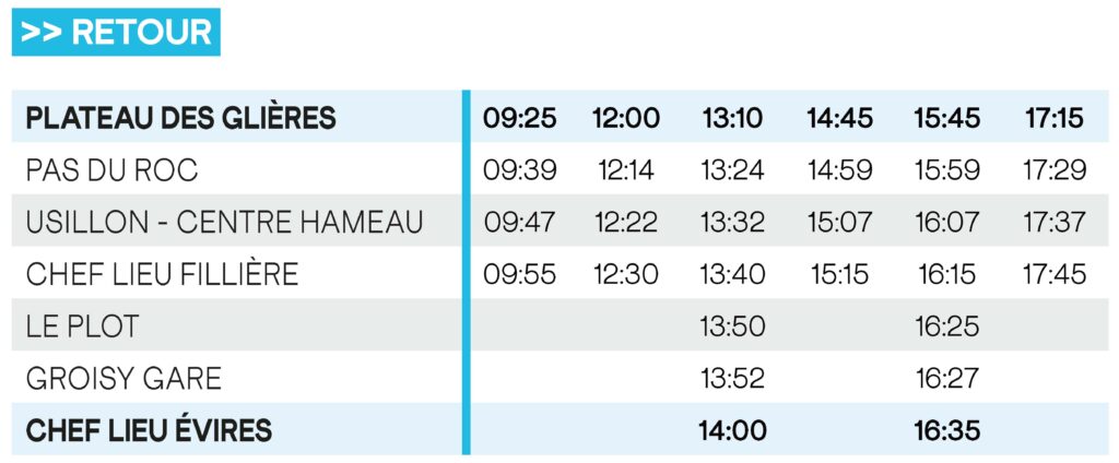 Ligne G2 - Horaires Retour - Mobil'Hiver 2025/2026