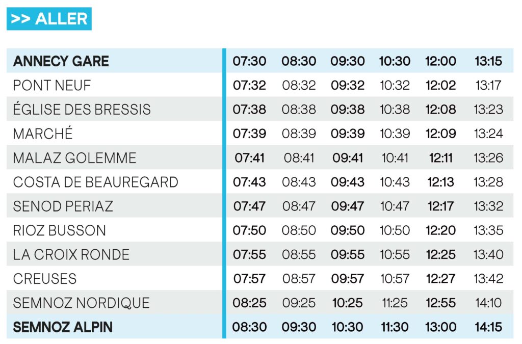 Ligne S2 - Horaires Aller - Mobil'Hiver 2025/2026