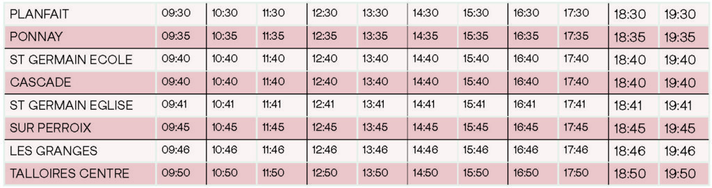 Horaires Retour F2